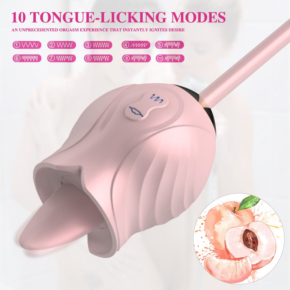 Hapmen - New Rose Toy Warming G-spot Tongue Licking Vibrator