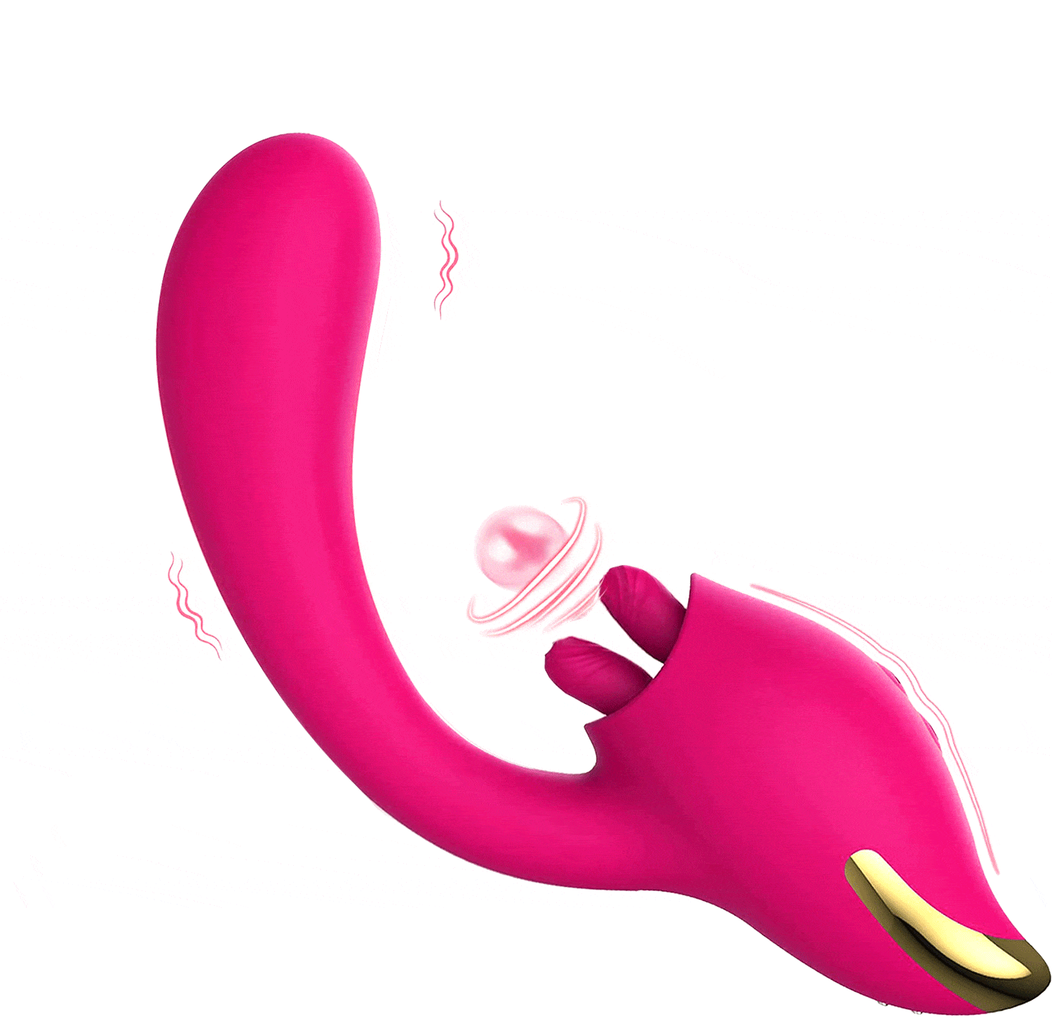 Hapmen - Merlot 2-in-1 Tongue-licking Dildo Vibrator