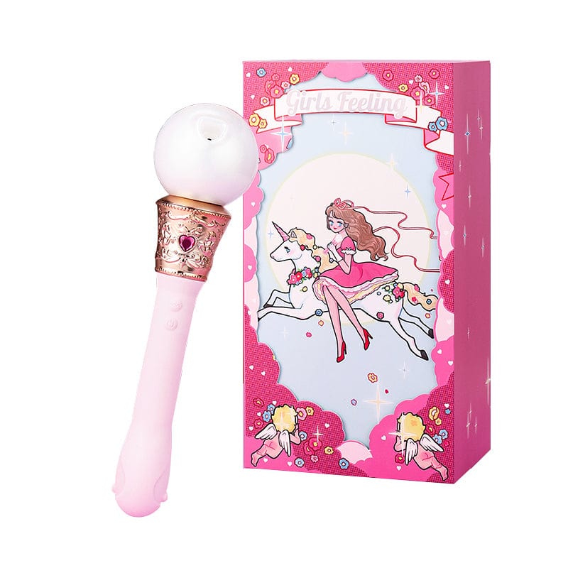 Girls Feeling 2-in-1 Unicorn Fairy Wand Vibrator with 8 suction &amp; 10 vibrating modes