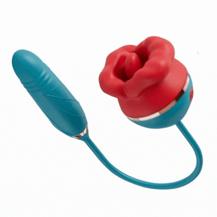 Hapmen - 3 In1 Big Mouth Sucking Tongue Licking Vibrator &amp; Thrusting Bullet Vibrator