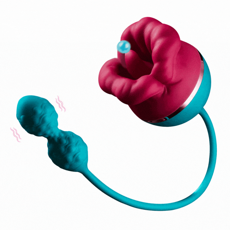 Hapmen - Big Mouth Vibrator 3 In1 Tongue Licking Suction G Spot Vibrator With Vibrating Dildo