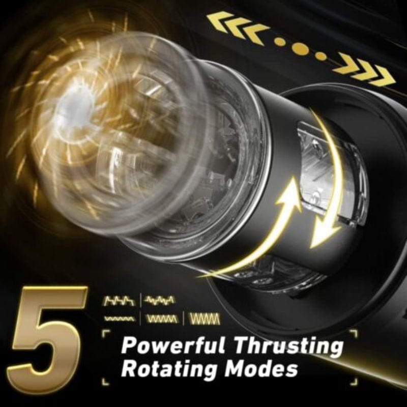 Hapmen - Black Panda Adams 5 Sucking 5 Telescoping 10 Vibrating Oral Sex Masturbation Cup
