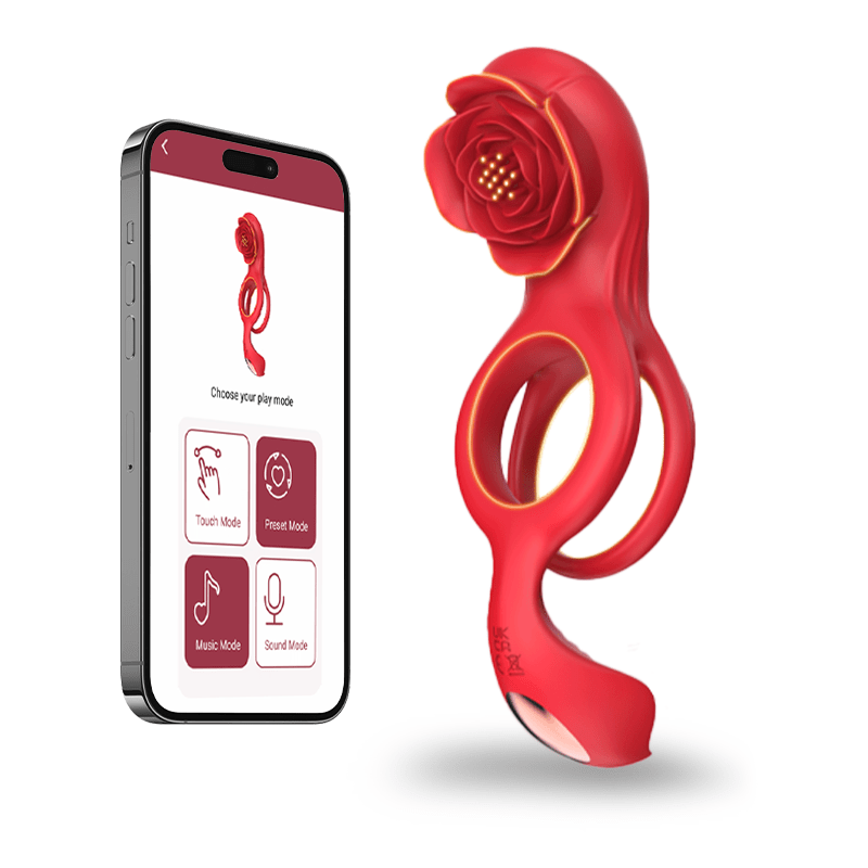 Hapmen - Cock Ring with Rose Clitoral Stimulation