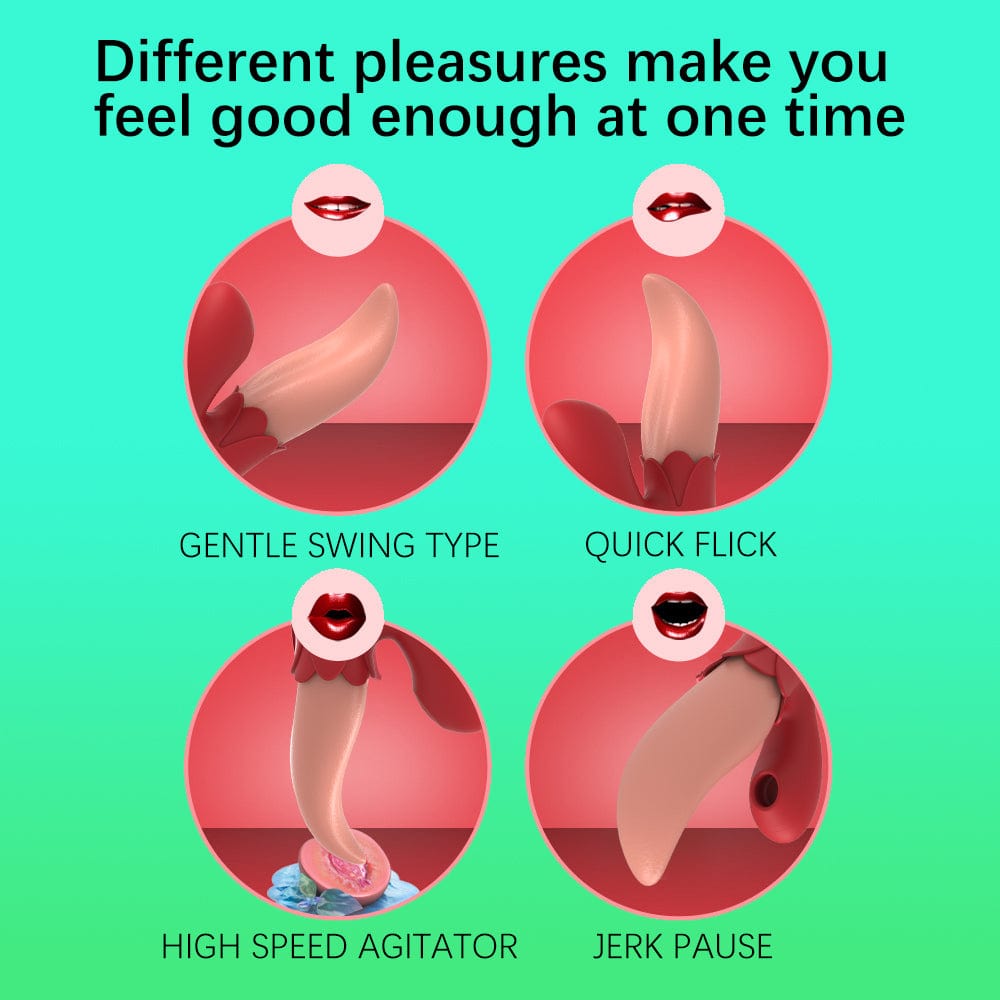 Hapmen - Multiple Frequency Conversion Sucking / Tapping Rose Tongue-licking Vibrator
