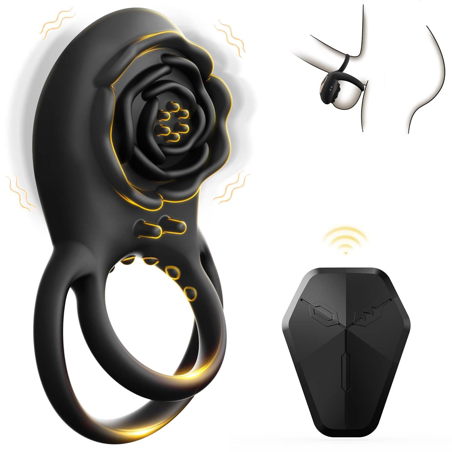 Hapmen - Rose Clitoral Stimulator Couples Sex Toys for Men Women Pleasure