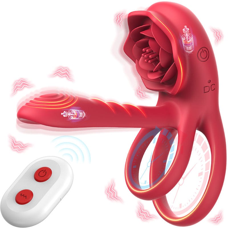Hapmen - Rose Cock Ring Vibrator Clit Stimulator Couple Toy Upgraded Version