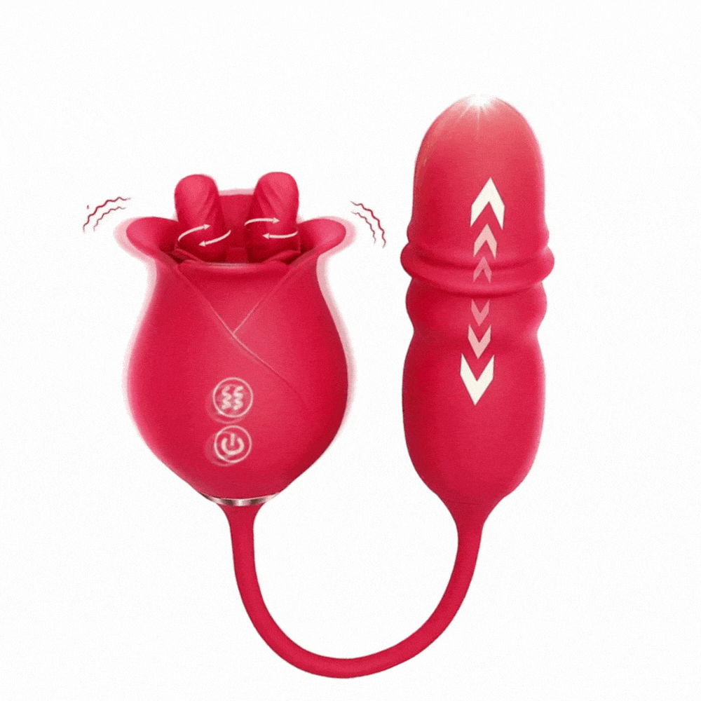 Hapmen - Rose Romeo Dual Tongue Rose Adult Toys Vibrators 10 Licking Thrust