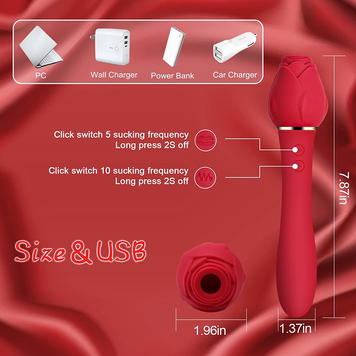 Hapmen - Rose Sucking G Spot Vibrator Clit Sucker Nipple Toy