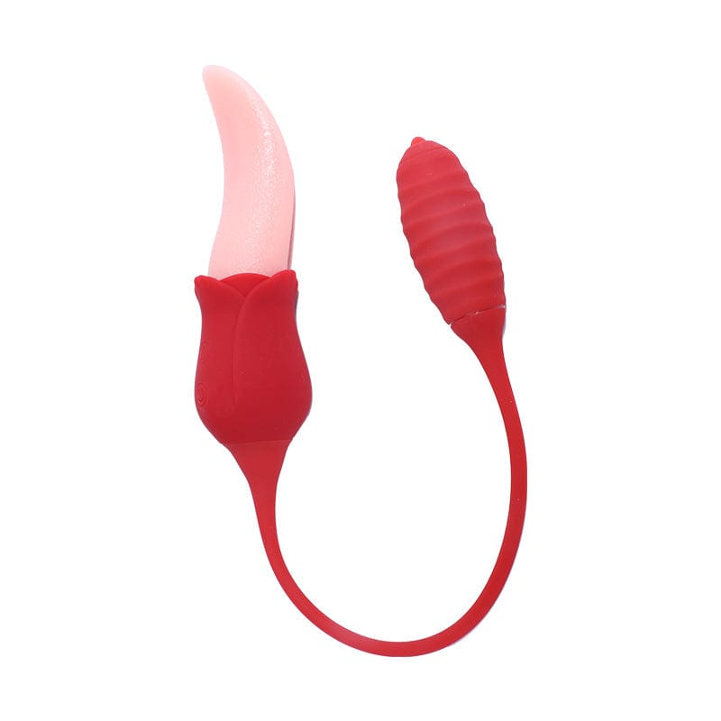 Hapmen - Mia 2-in-1 Upgraded Tongue-licking Rose Toy With Licking Bullet Vibrator