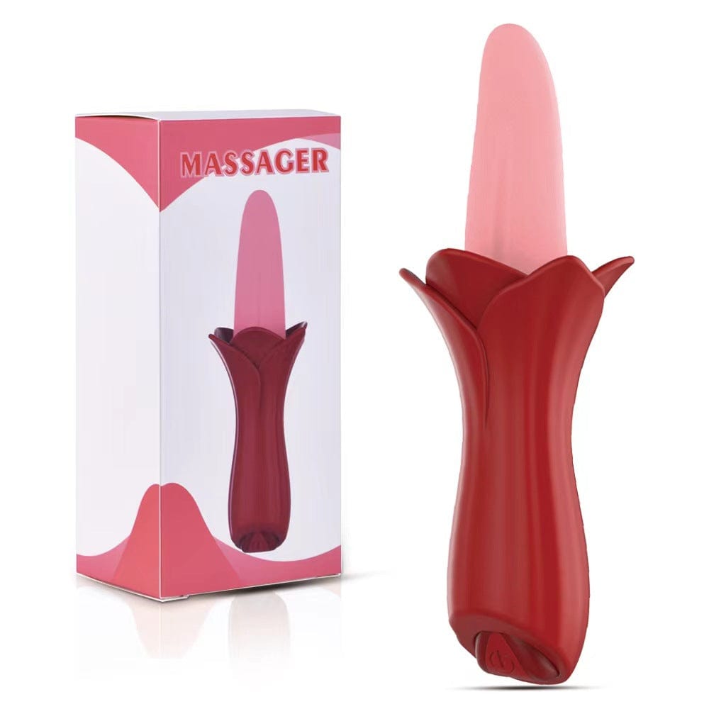 Hapmen - Rose Tongue Vibrating Stick Vaginal Licking Clitoris Stimulator