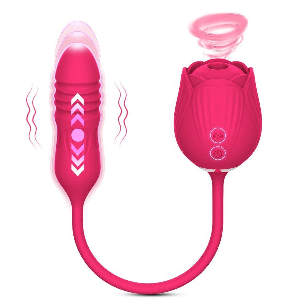 Hapmen - Rose Toy Vibrator Female Telescopic Egg Jumping Tongue Licker Sex Toys