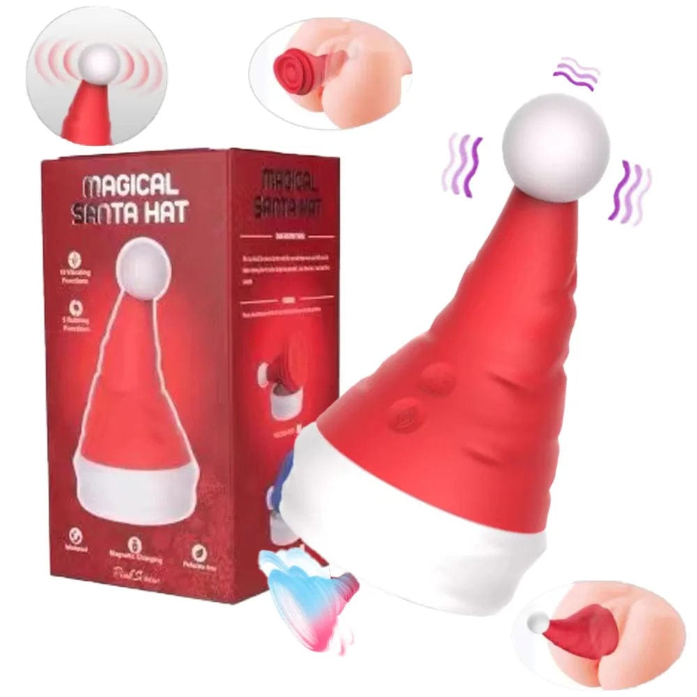 Hapmen - Santa Hat Vibrator 15 Speed Cunnilingus Masturbator Clit G-Spot Stimulator For Christmas