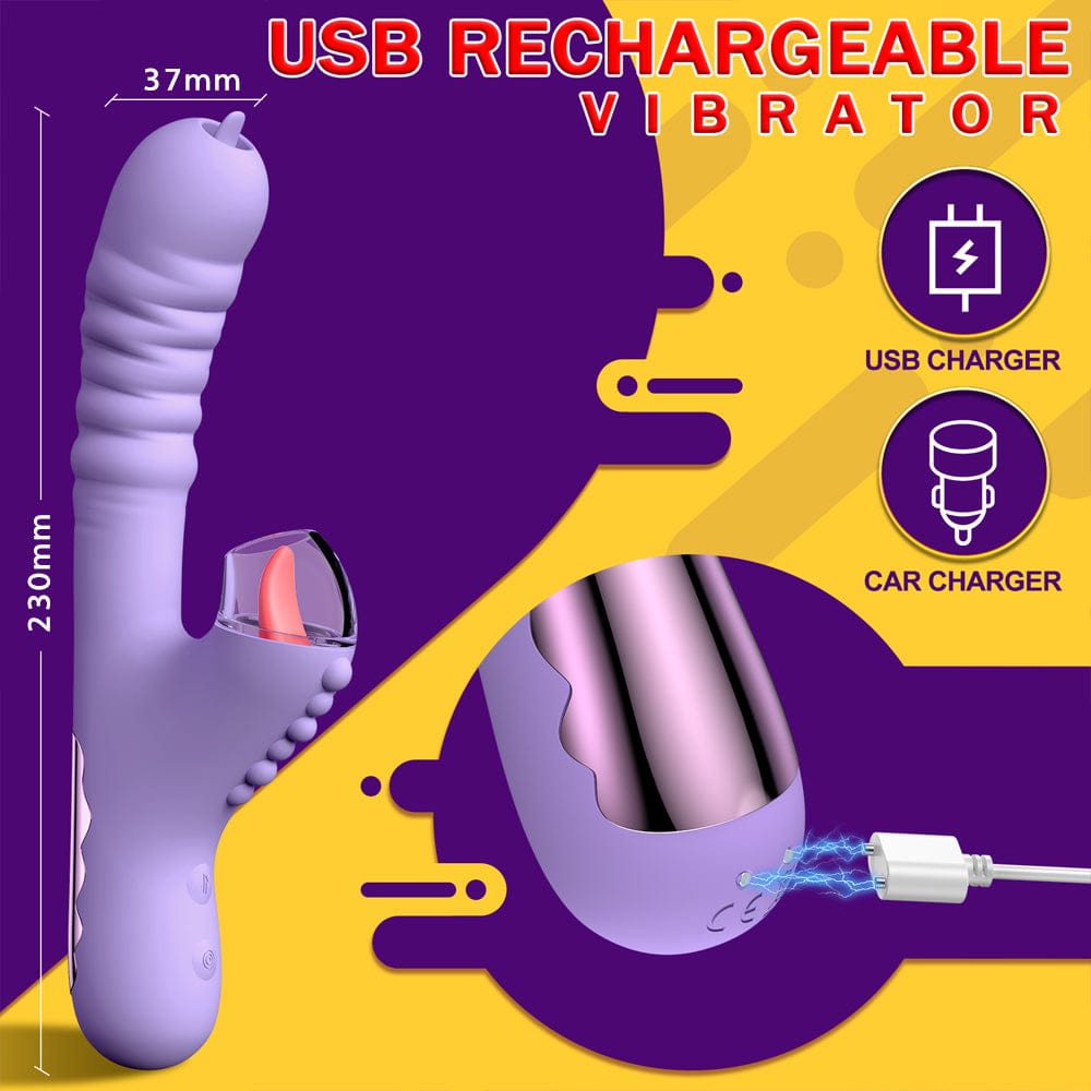 Hapmen - Small Dinosaur Vibrator Telescopic Tongue Sucking Clit Stimulation Vibrator