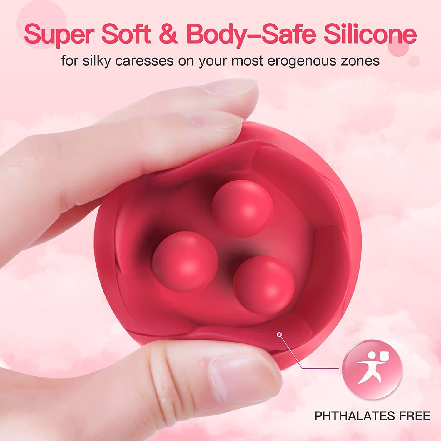 Hapmen - S475 Three Pistils Tongue Kneading And Vibrating Rose Toy