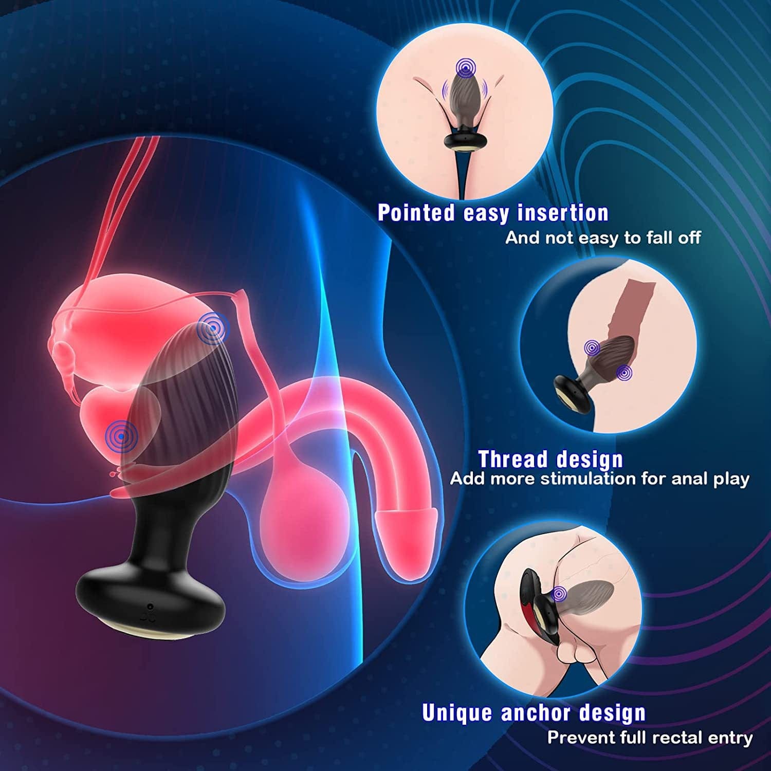 Noah - Wireless Remote Control Rotating &amp; Vibrating Male Prostate Massager