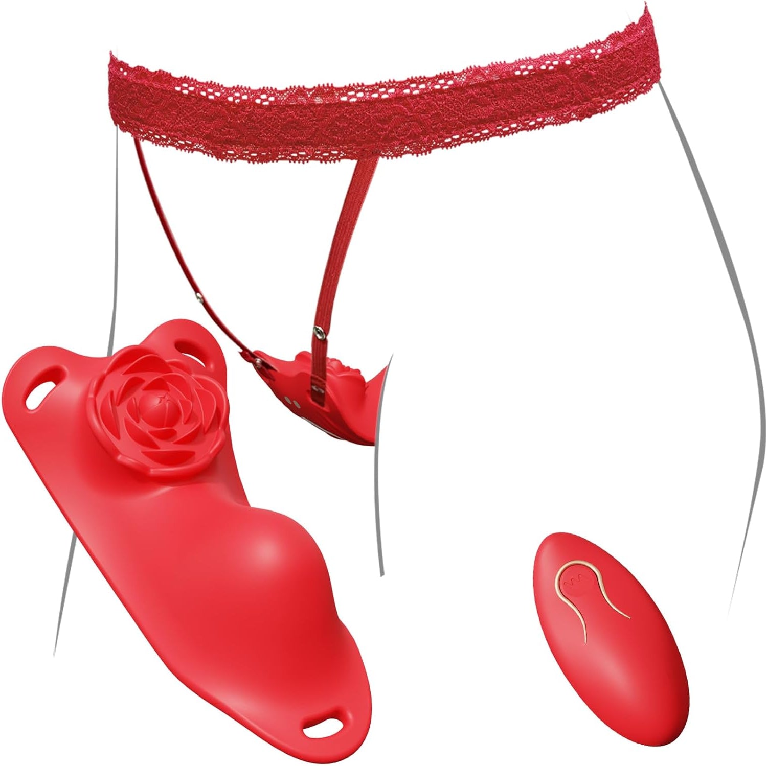 Rose Wearalbe Clitoral Massage Vibrator with Panty &amp; Remote Control