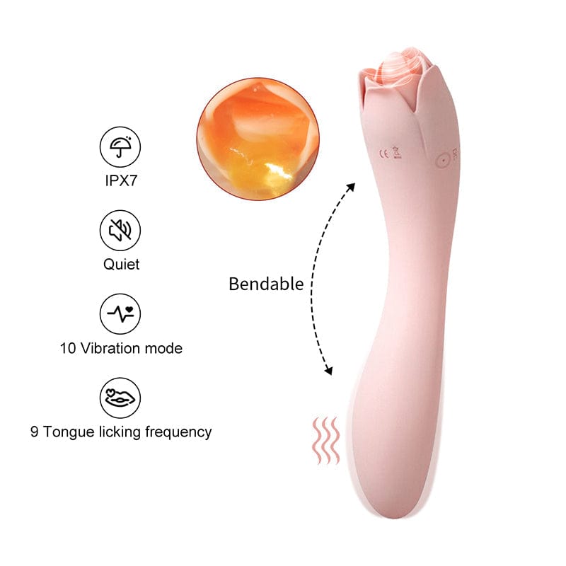 Hapmen - Rose Tongue Licking Vibrator