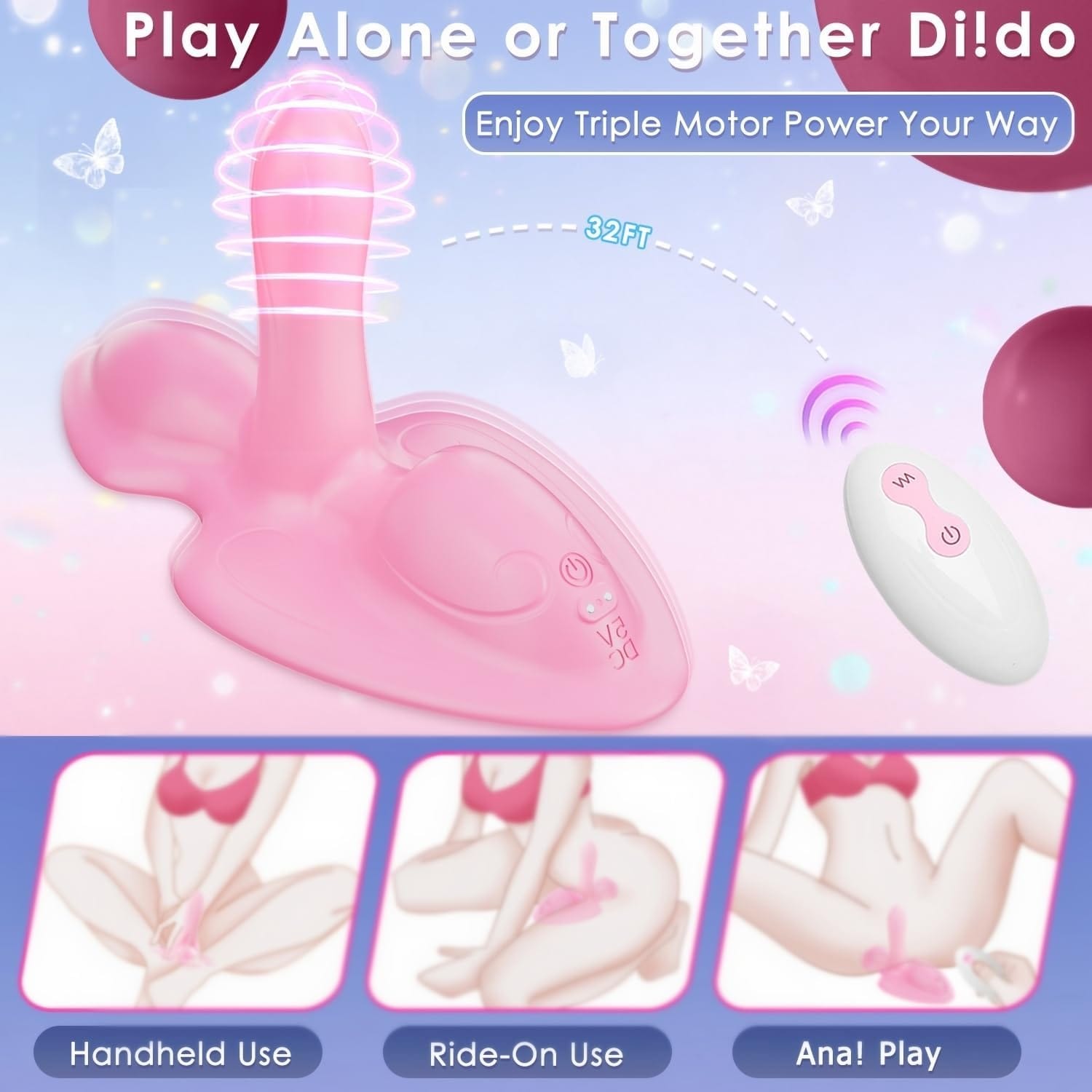 Sit &amp; Ride Vibrator Dildo Sex Machine With Remote Control