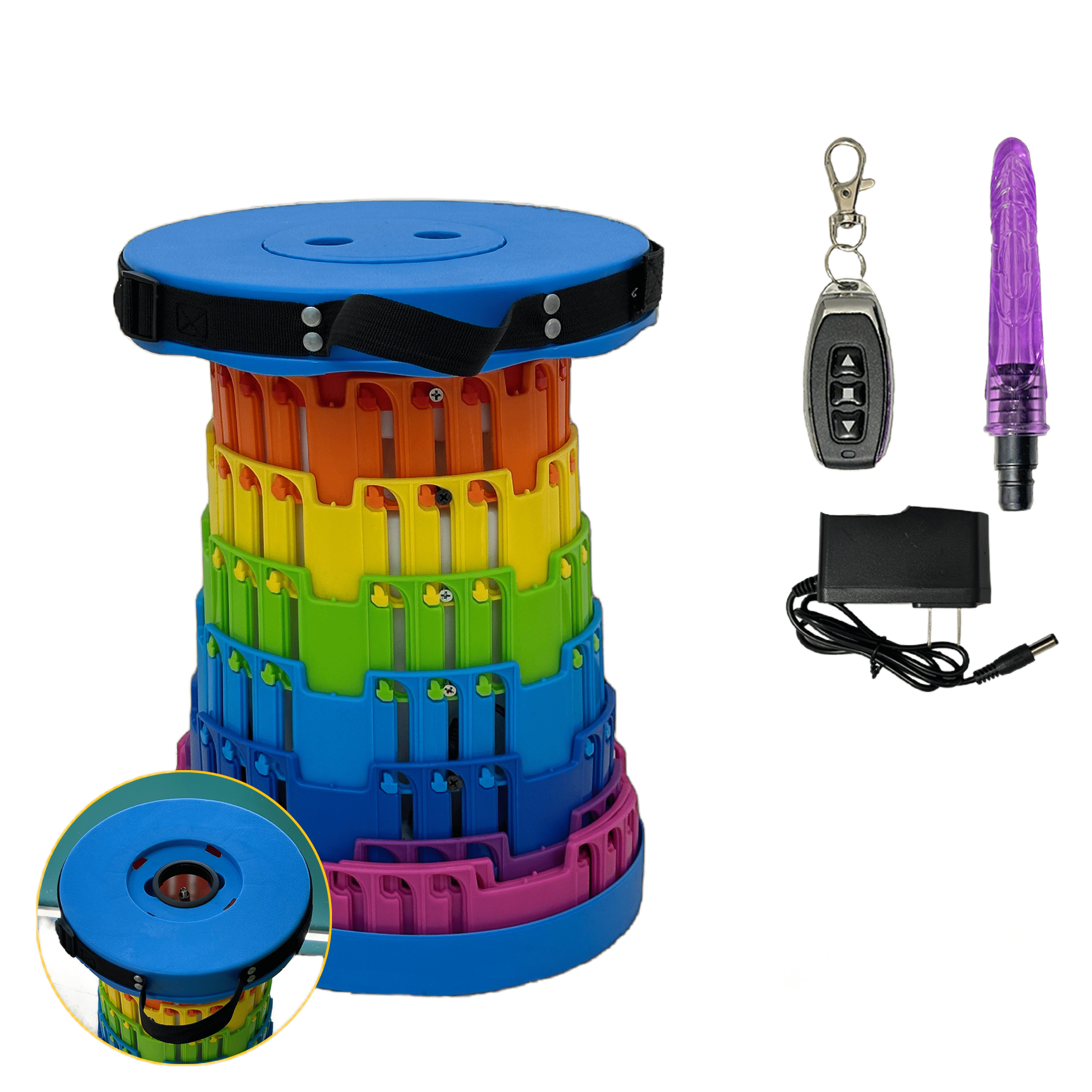 TOYHEERG Rainbow Chair Sex Dildo Machine Outdoor Stimulation