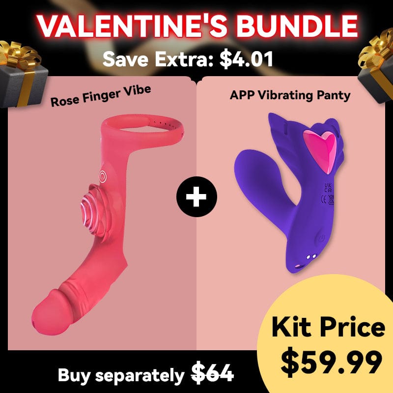 [Valentine's Special] 6.27% Off - Rose Finger Vibrator &amp; Butterfly Wearable Vibrator